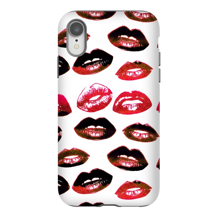 iPhone Xr StrongFit Dark red lipstick kisses - Valentine by Oana 