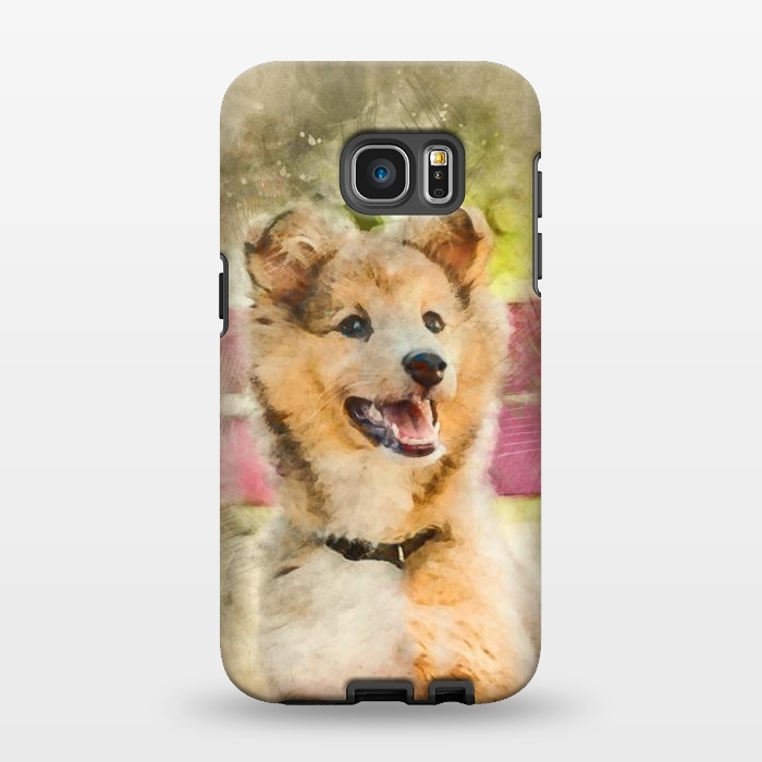 Galaxy S7 EDGE StrongFit Cute Sheltie Dog by Creativeaxle