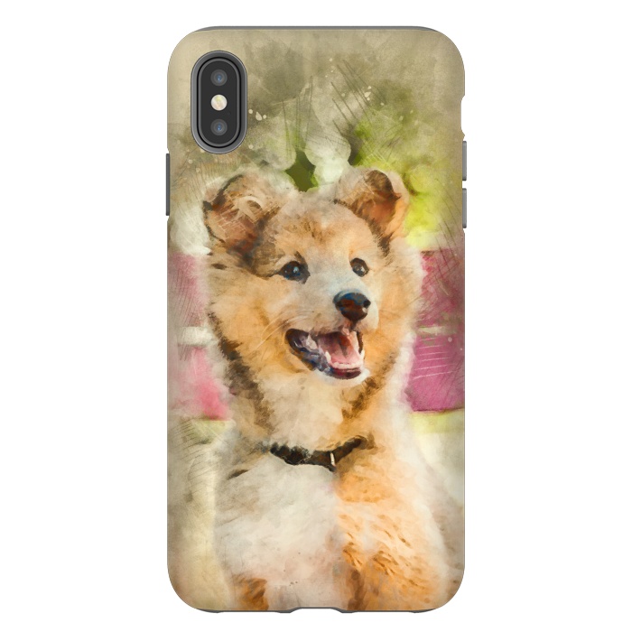 iPhone Xs Max StrongFit Cute Sheltie Dog by Creativeaxle
