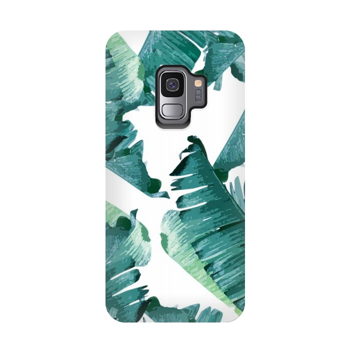 Galaxy S9 StrongFit Tropical Banana Leaves by Creativeaxle