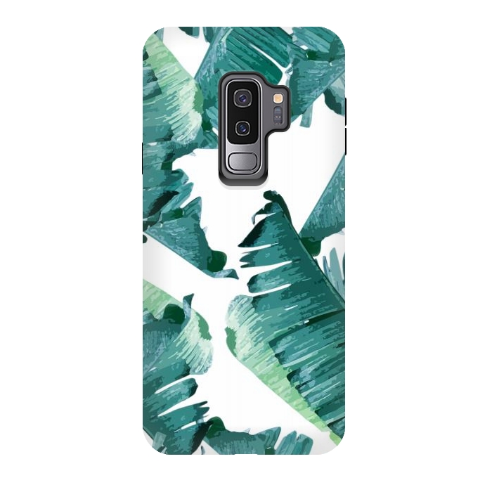 Galaxy S9 plus StrongFit Tropical Banana Leaves by Creativeaxle
