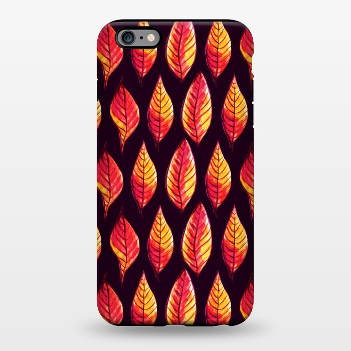 iPhone 6/6s plus StrongFit Vibrant autumn leaves pattern in red and yellow by Boriana Giormova