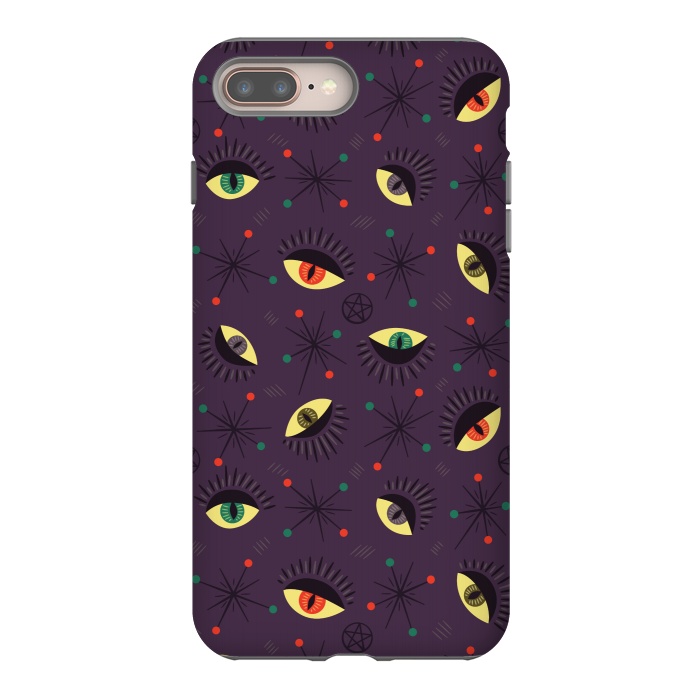 iPhone 7 plus StrongFit Reptile Witch Eyes Spooky Retro Pattern by Boriana Giormova