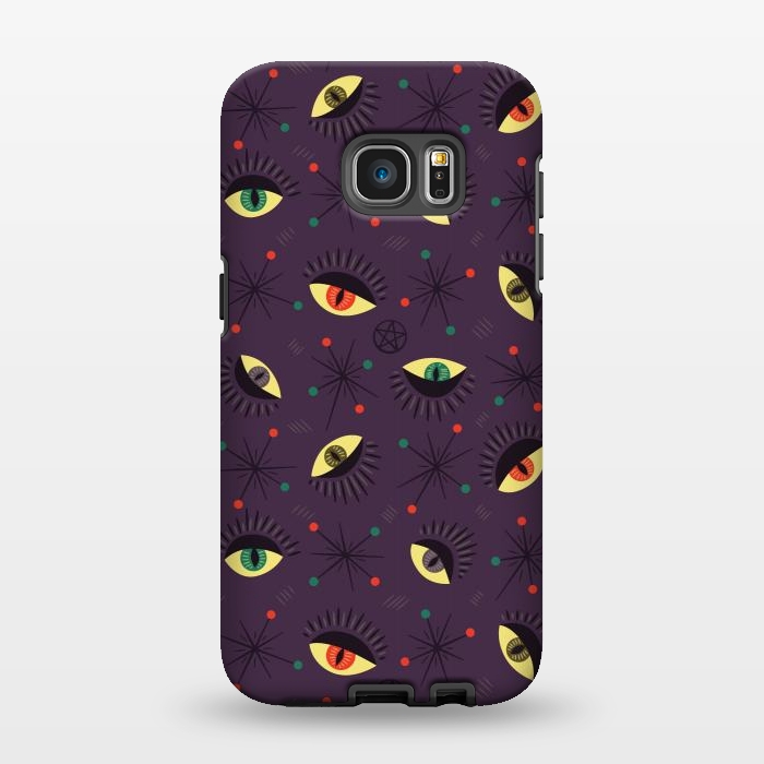 Galaxy S7 EDGE StrongFit Reptile Witch Eyes Spooky Retro Pattern by Boriana Giormova