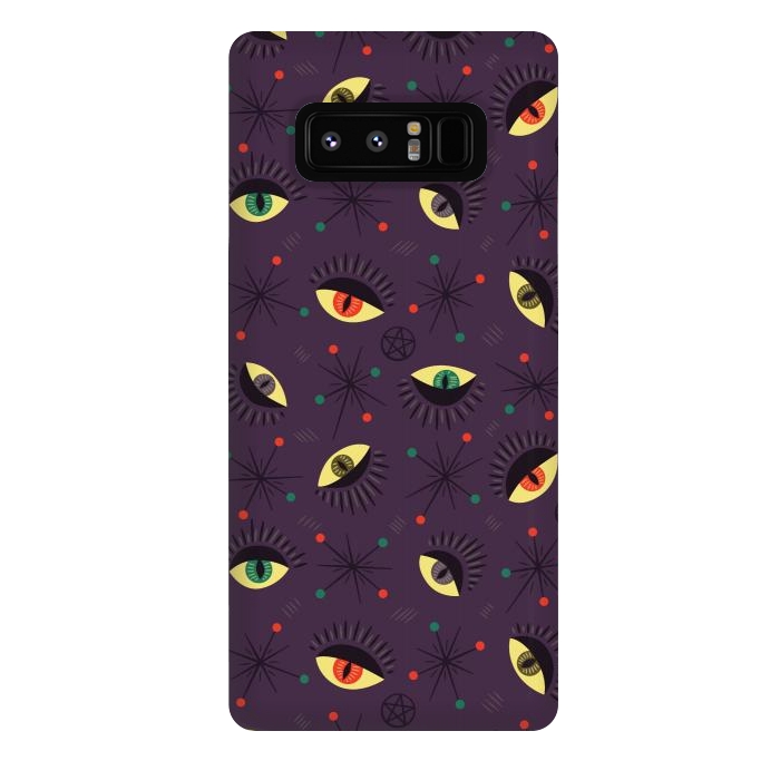 Galaxy Note 8 StrongFit Reptile Witch Eyes Spooky Retro Pattern by Boriana Giormova