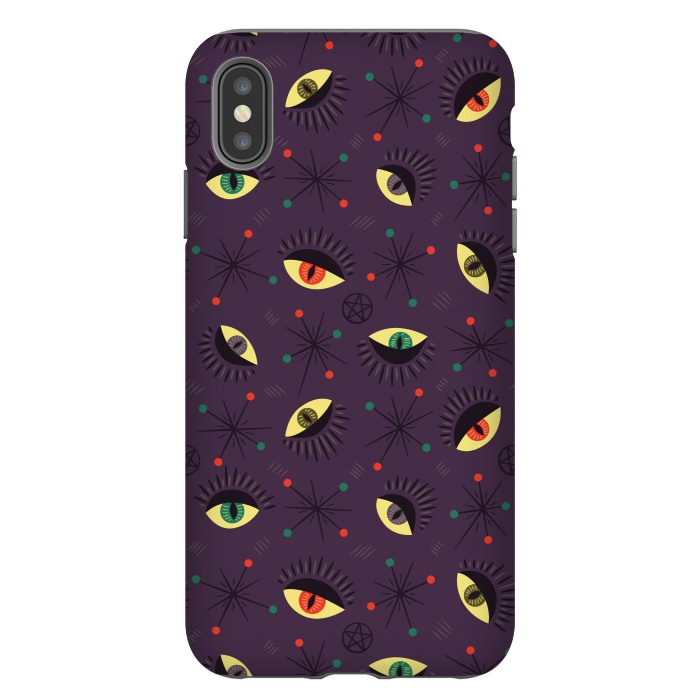 iPhone Xs Max StrongFit Reptile Witch Eyes Spooky Retro Pattern by Boriana Giormova