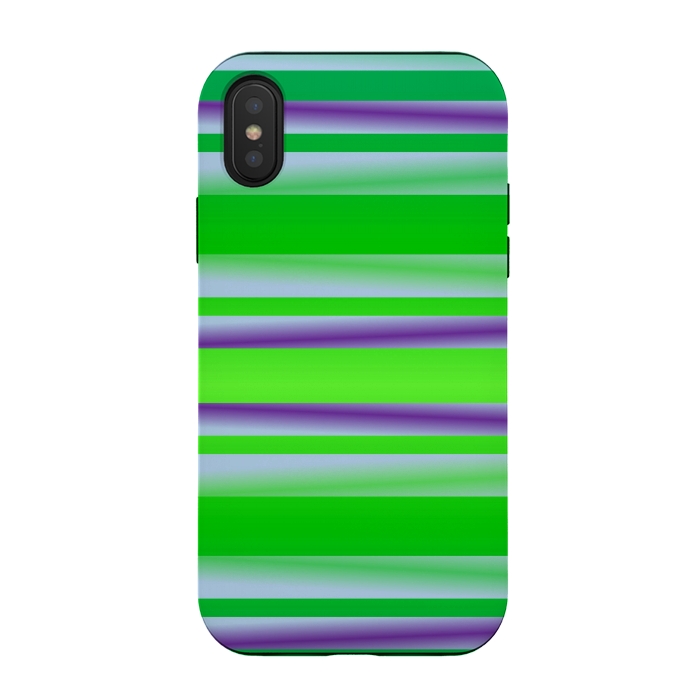 iPhone Xs / X StrongFit green abstract lines by MALLIKA