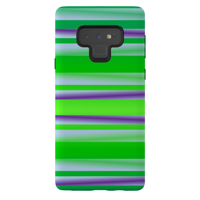 Galaxy Note 9 StrongFit green abstract lines by MALLIKA