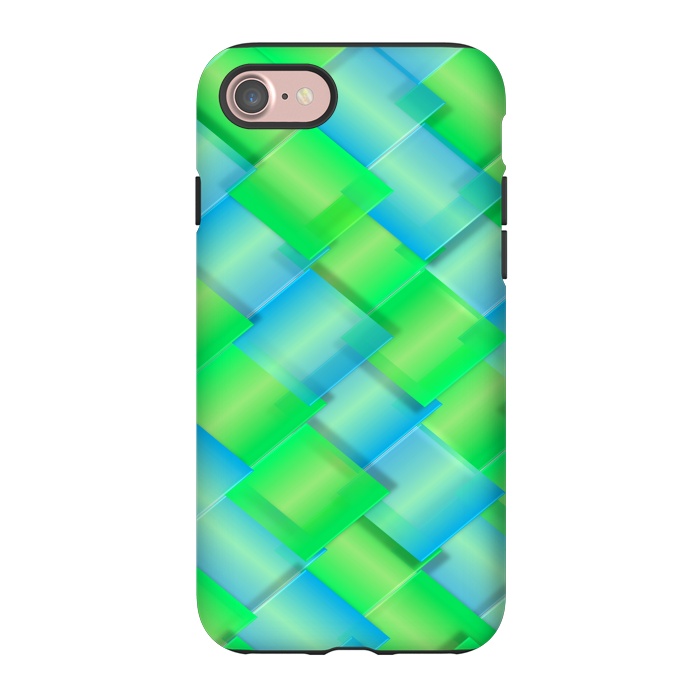 iPhone 7 StrongFit square blue green pattern by MALLIKA