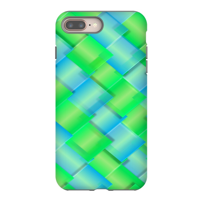 iPhone 7 plus StrongFit square blue green pattern by MALLIKA