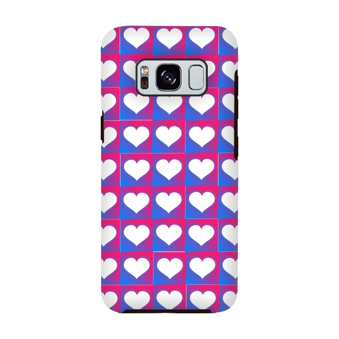 Galaxy S8 StrongFit hearts pattern blue pink by MALLIKA