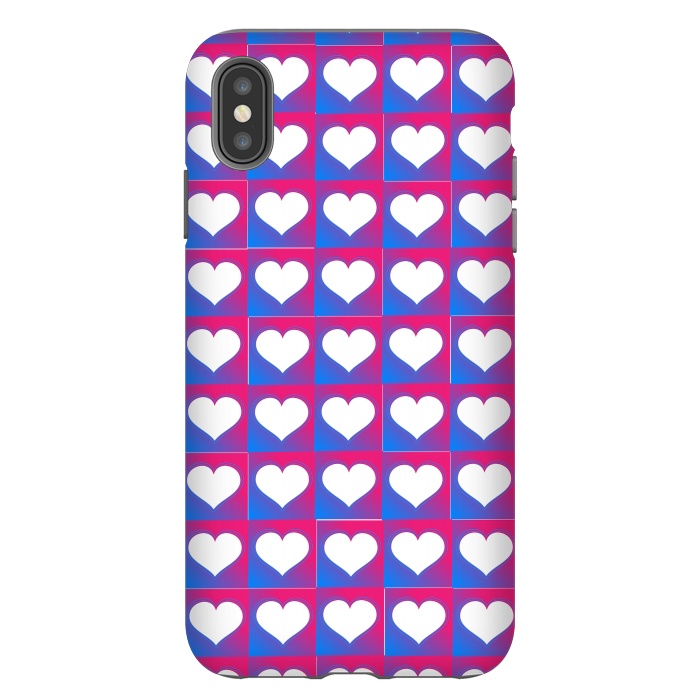 iPhone Xs Max StrongFit hearts pattern blue pink by MALLIKA