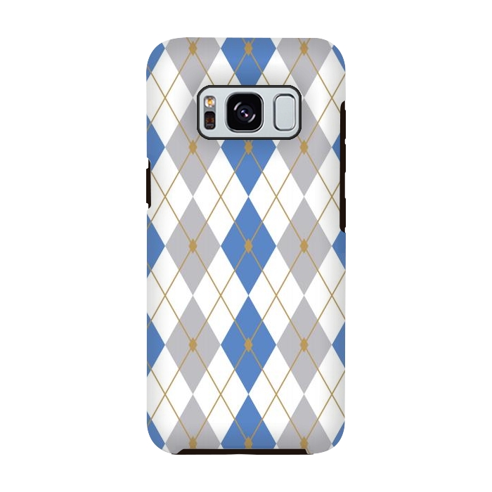 Galaxy S8 StrongFit Blue & Gray Rhombus by Bledi