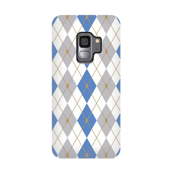 Galaxy S9 StrongFit Blue & Gray Rhombus by Bledi