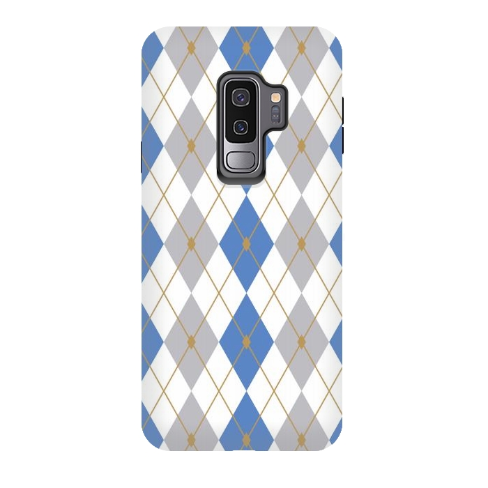 Galaxy S9 plus StrongFit Blue & Gray Rhombus by Bledi