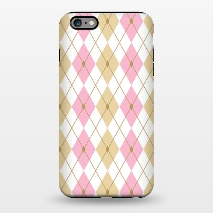 iPhone 6/6s plus StrongFit Light Brown & Light Pink Rhombus by Bledi