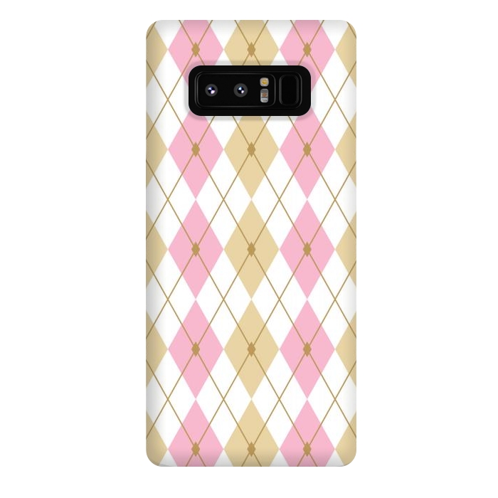 Galaxy Note 8 StrongFit Light Brown & Light Pink Rhombus by Bledi