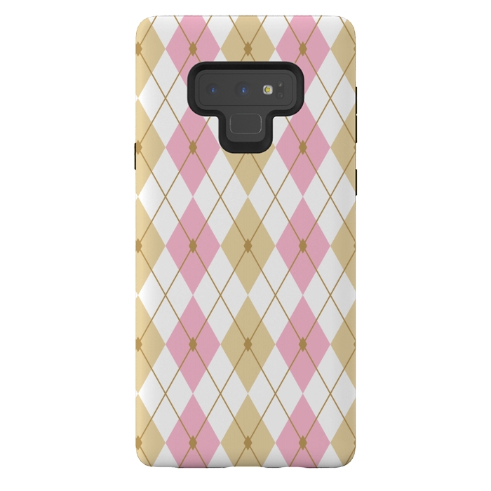 Galaxy Note 9 StrongFit Light Brown & Light Pink Rhombus by Bledi