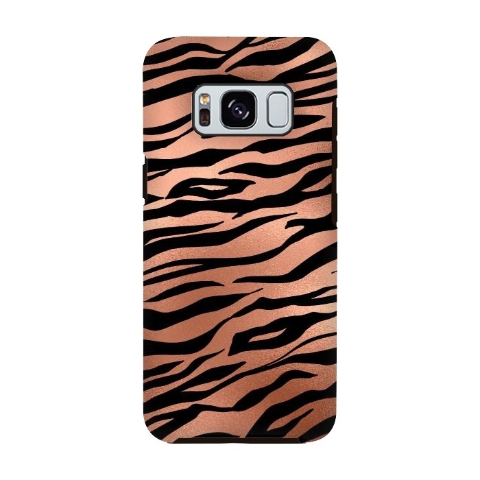 Galaxy S8 StrongFit Copper and Black Tiger by  Utart