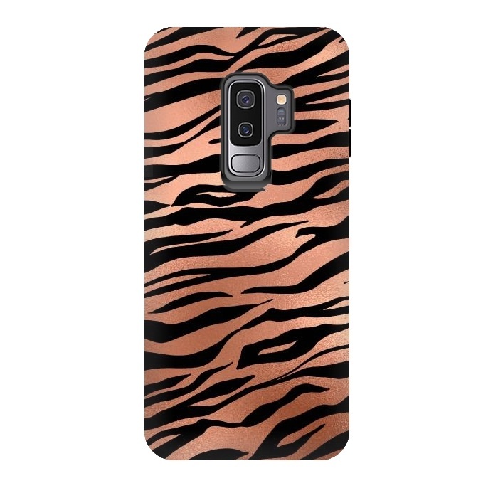 Galaxy S9 plus StrongFit Copper and Black Tiger by  Utart