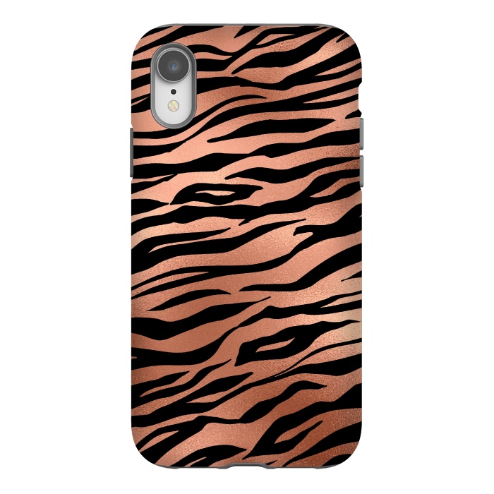 iPhone Xr StrongFit Copper and Black Tiger by  Utart