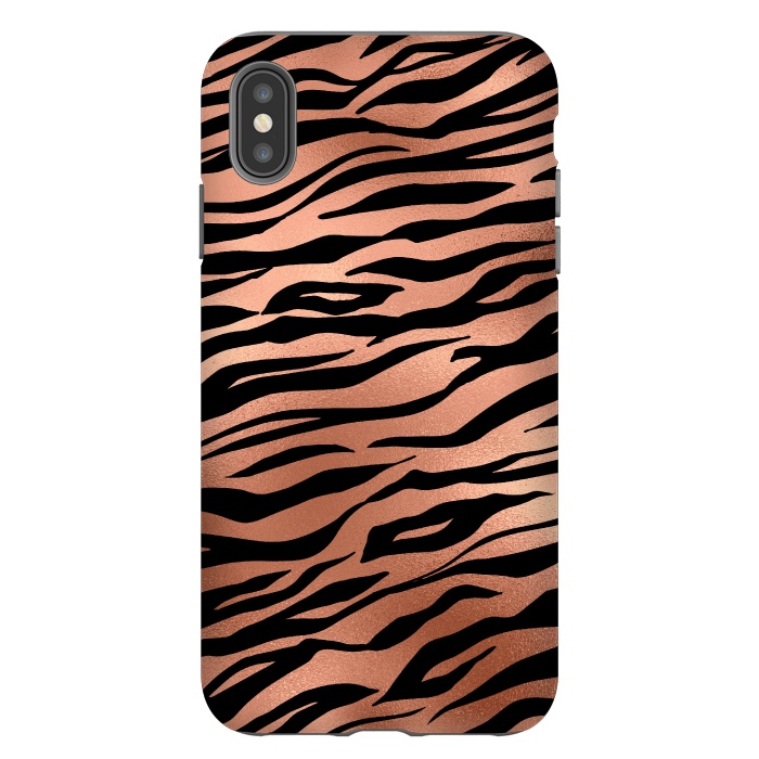iPhone Xs Max StrongFit Copper and Black Tiger by  Utart