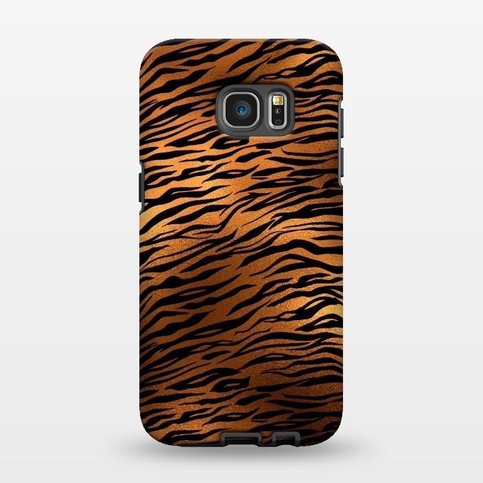 Galaxy S7 EDGE StrongFit Copper Gold Tiger by  Utart