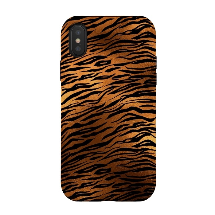 iPhone Xs / X StrongFit Copper Gold Tiger by  Utart