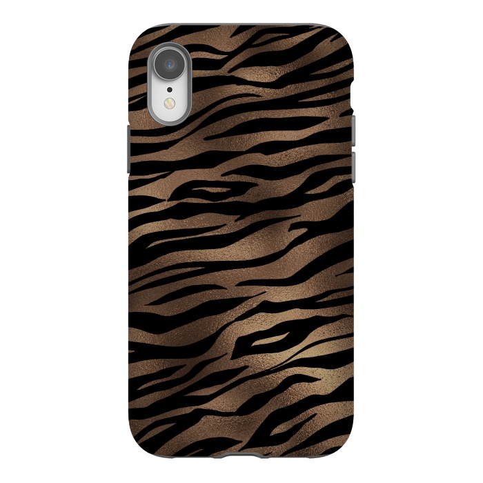 iPhone Xr StrongFit Dark Copper Tiger by  Utart