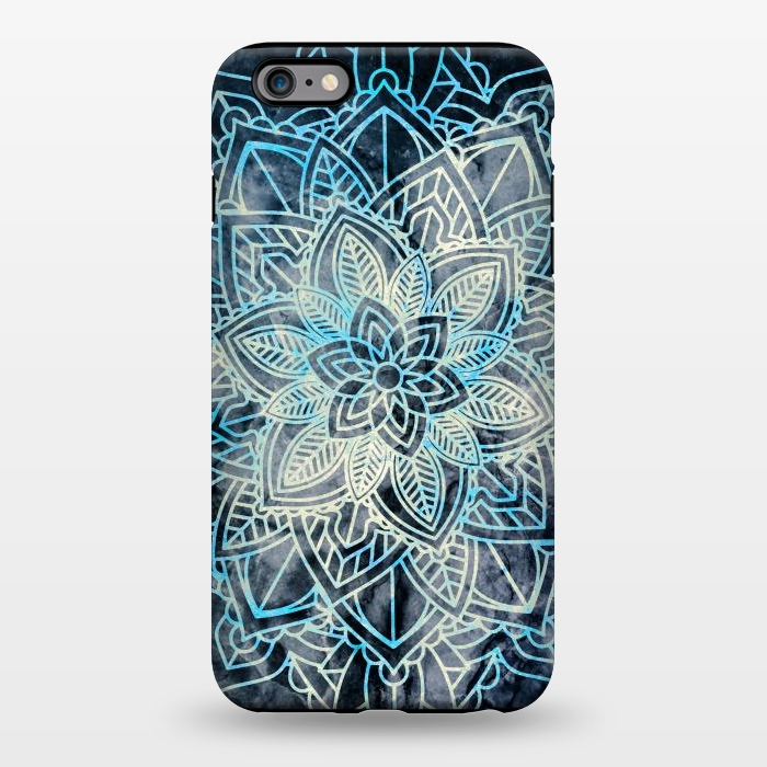 iPhone 6/6s plus StrongFit Blue white mandala on navy marble by Oana 