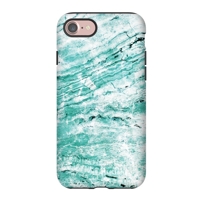 iPhone 7 StrongFit Turquoise marble waves by Oana 