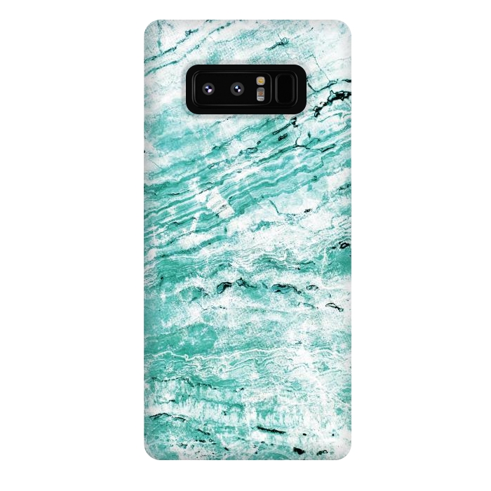 Galaxy Note 8 StrongFit Turquoise marble waves by Oana 
