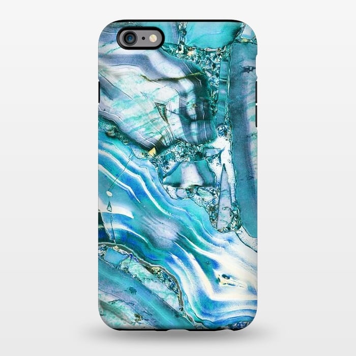 iPhone 6/6s plus StrongFit Metallic blue precious stone marble by Oana 