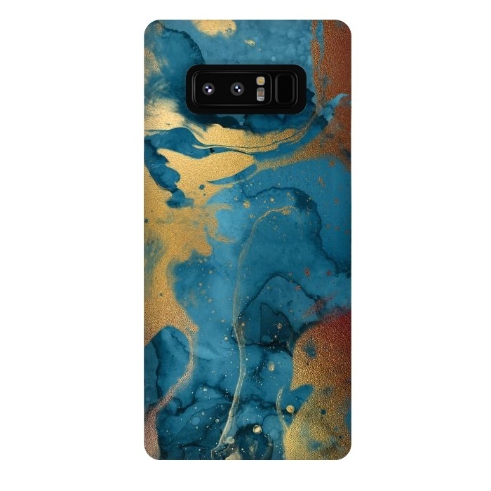 Galaxy Note 8 StrongFit Gold and Indigo Ink Marble by  Utart