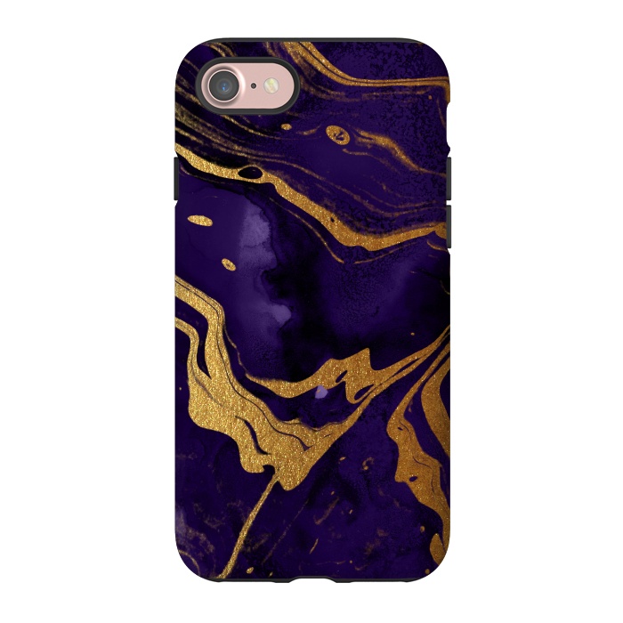 iPhone 7 StrongFit Purple and Gold Marble Ink by  Utart