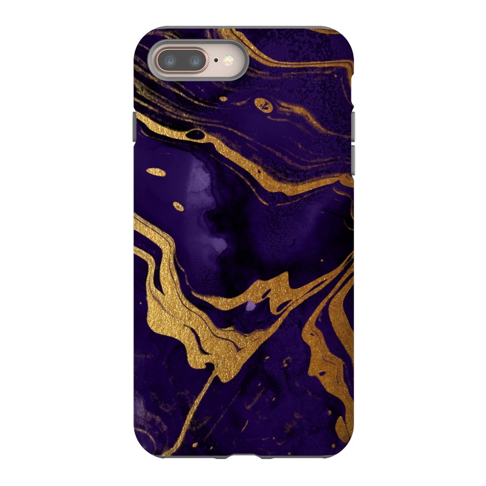 iPhone 7 plus StrongFit Purple and Gold Marble Ink by  Utart