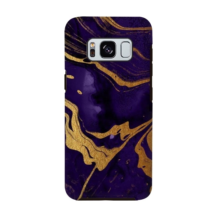 Galaxy S8 StrongFit Purple and Gold Marble Ink by  Utart