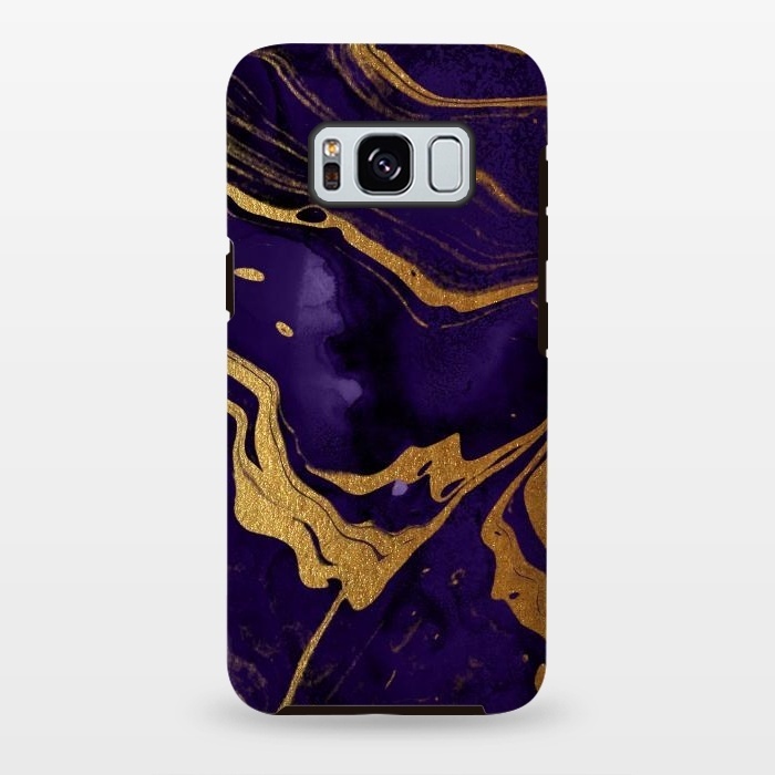 Galaxy S8 plus StrongFit Purple and Gold Marble Ink by  Utart