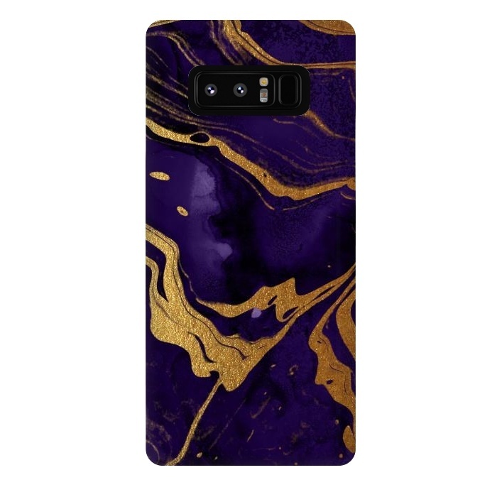 Galaxy Note 8 StrongFit Purple and Gold Marble Ink by  Utart
