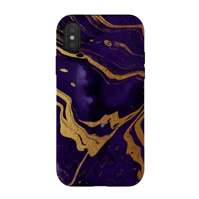 iPhone Xs / X StrongFit Purple and Gold Marble Ink by  Utart