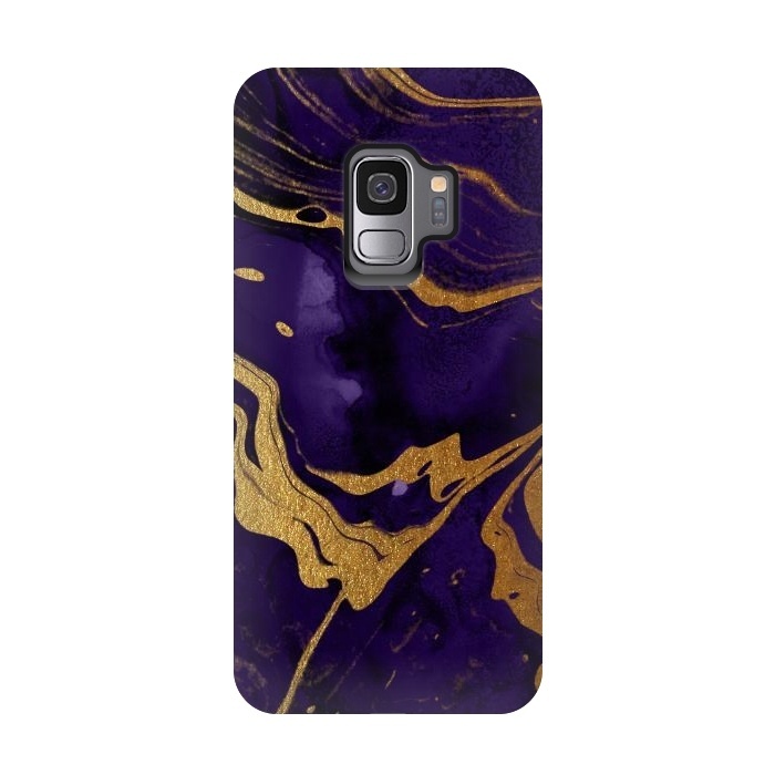 Galaxy S9 StrongFit Purple and Gold Marble Ink by  Utart