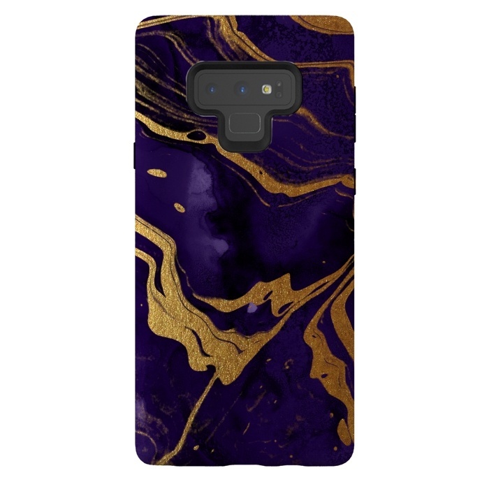 Galaxy Note 9 StrongFit Purple and Gold Marble Ink by  Utart