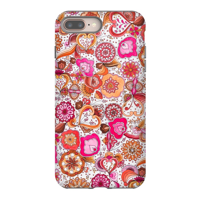 iPhone 7 plus StrongFit Sowing the Seeds of Love - Pink and Coral by Paula Ohreen