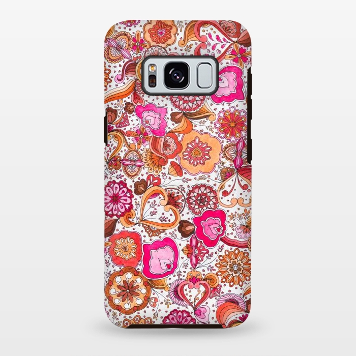 Galaxy S8 plus StrongFit Sowing the Seeds of Love - Pink and Coral by Paula Ohreen