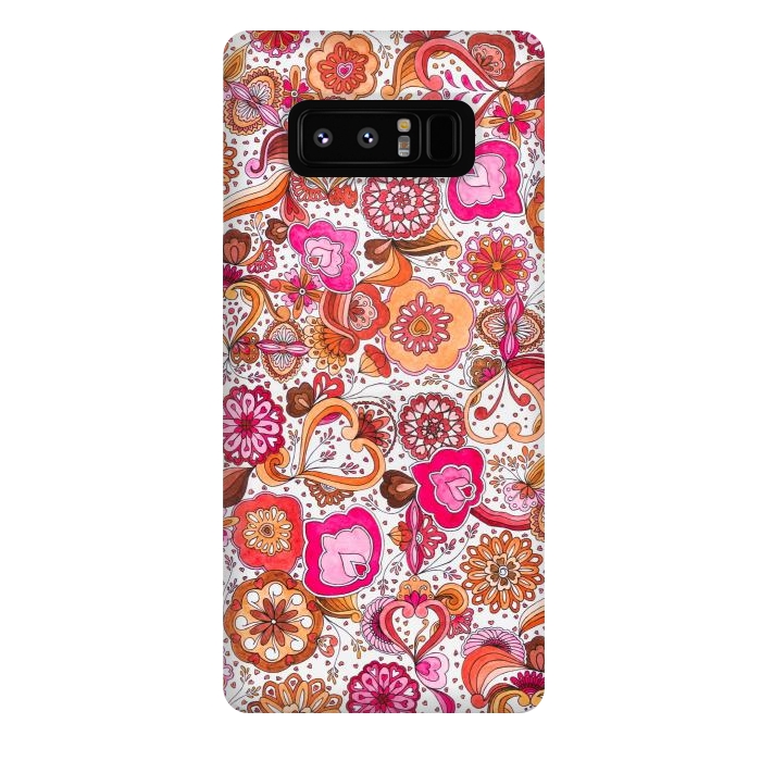 Galaxy Note 8 StrongFit Sowing the Seeds of Love - Pink and Coral by Paula Ohreen