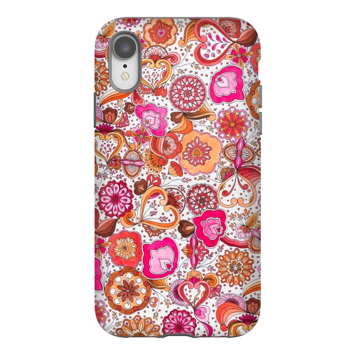 iPhone Xr StrongFit Sowing the Seeds of Love - Pink and Coral by Paula Ohreen