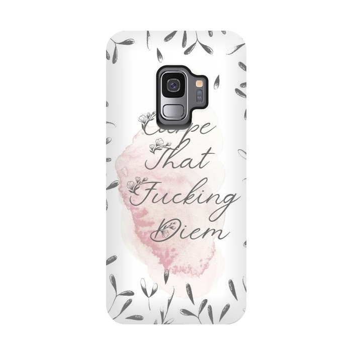 Galaxy S9 StrongFit Carpe that fucking diem - floral by  Utart