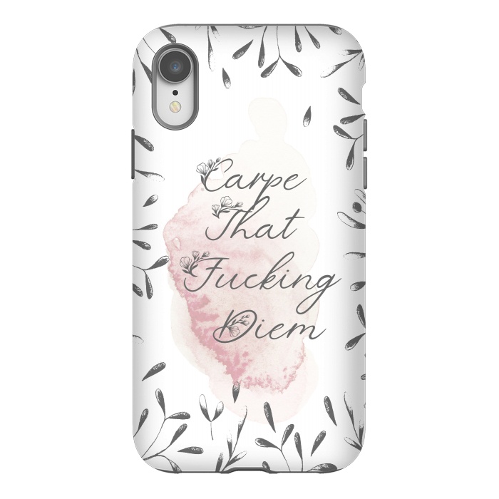 iPhone Xr StrongFit Carpe that fucking diem - floral by  Utart