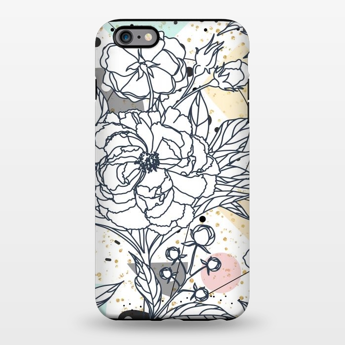 iPhone 6/6s plus StrongFit Modern geometric shapes and floral strokes design by InovArts