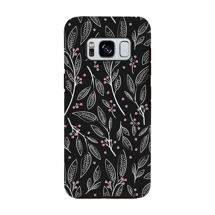 Galaxy S8 StrongFit Flora Black 005 by Jelena Obradovic